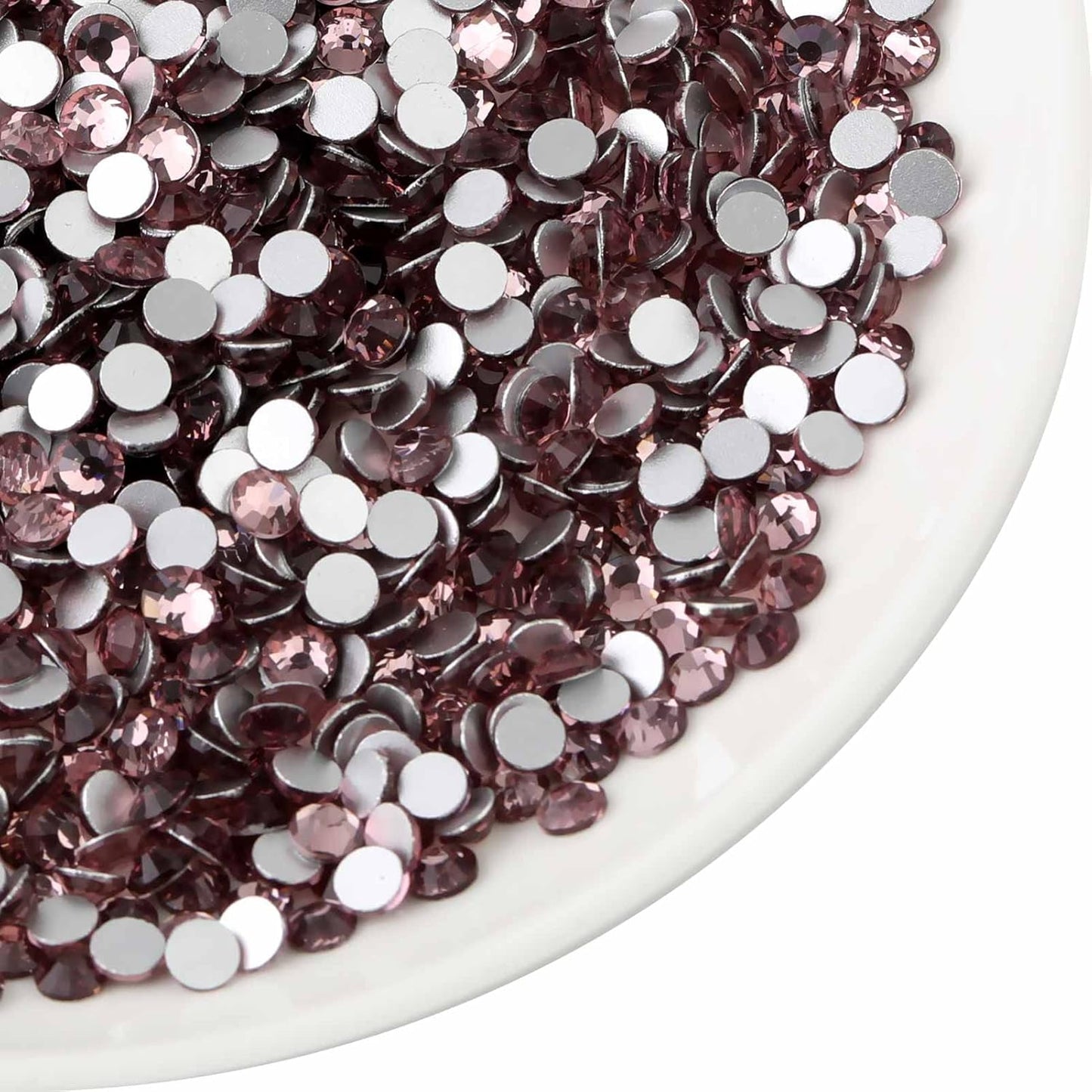 beadsland Flat Back Crystal Rhinestones Round Gems for Nail Art and Craft Glue Fix,Light Purple (4.6-4.8mm) SS20/1440pcs