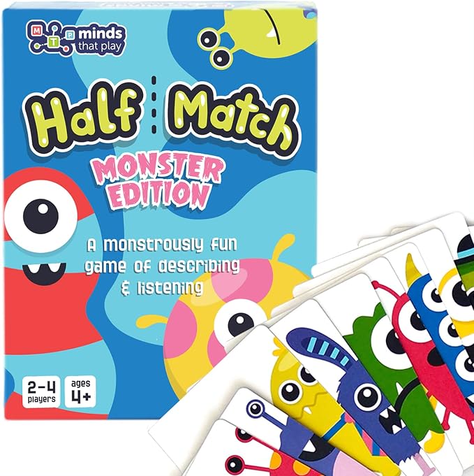 Minds That Play Monster Edition - Back to School Game for Fun Educational Matching - Memory Card Game for Kids Ages 4-5 - 6-7 - 8-9 - Perfect for Family & Children - Speech Therapy
