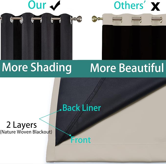 Yakamok Extra Wide 100% Blackout Curtains