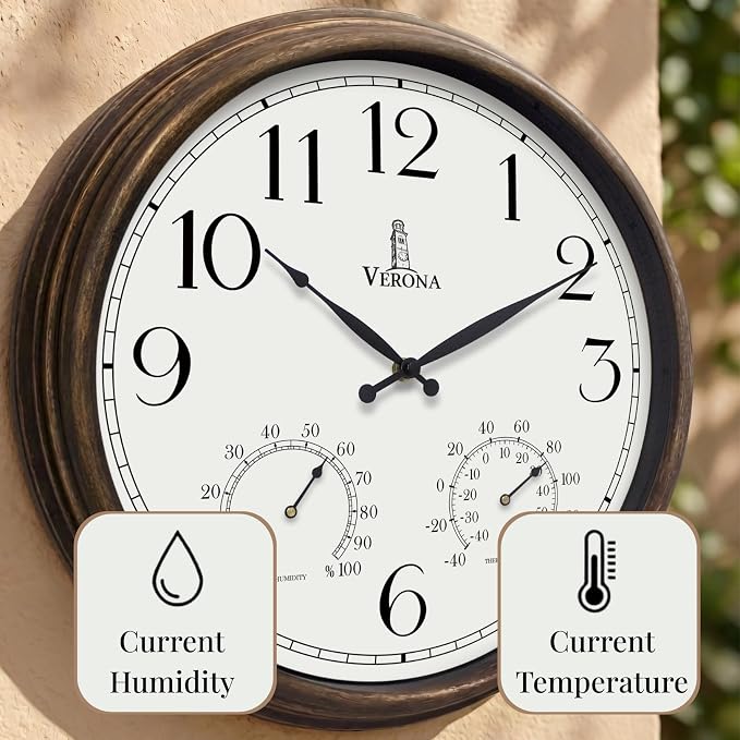 Outdoor Clocks for Patio Large Waterproof