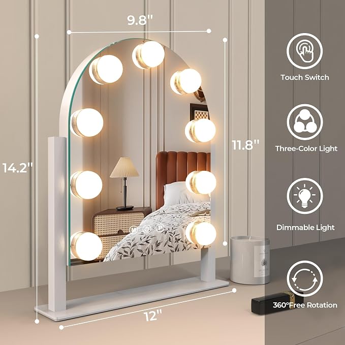 ZL ZELing Makeup Mirror with Lights, Vanity Mirror with Lights, Lighted Makeup