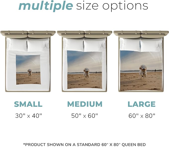Prints Next Day – Custom 50" x 60" Sherpa Pet Lightweight Blanket with Photo Upload - Gift for Dog or Cat Owners - Personalized Couch Throw - Printed in America