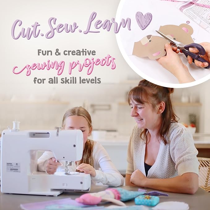 kullaloo Sewing kit for Kids Beginners - DIY Craft for Girls & Boys - Cut & Sew Fabric Panel Dinosaur (Dino Friends)