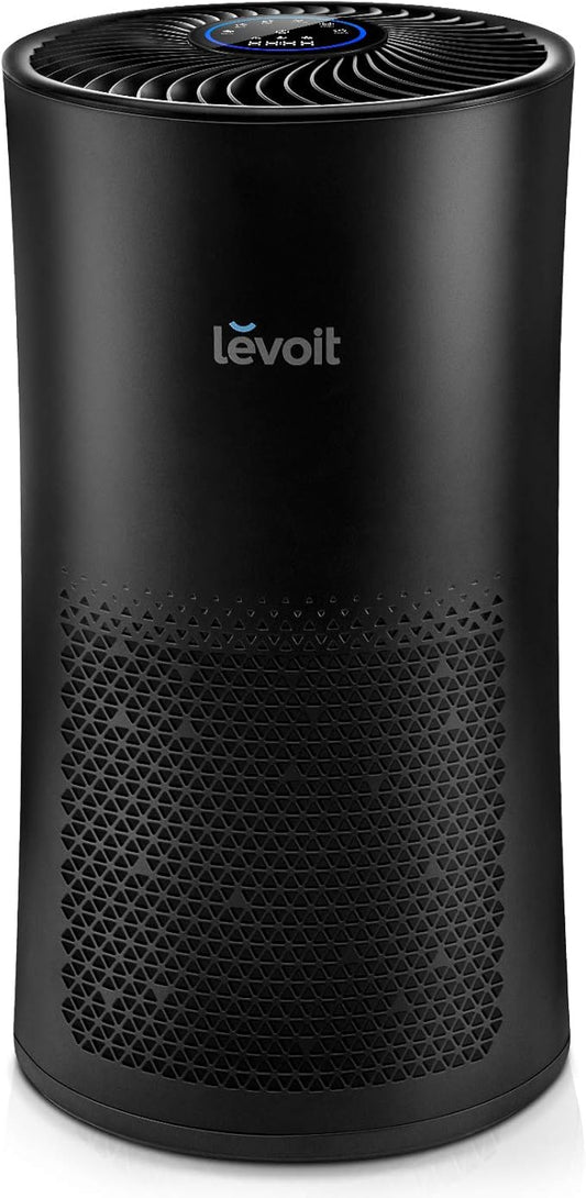 LEVOIT Air Purifiers for Home Large Room With Air Quality Monitor, Quiet for Bedroom, 3-in-1 Filter, Auto Mode, LV-H133, Black