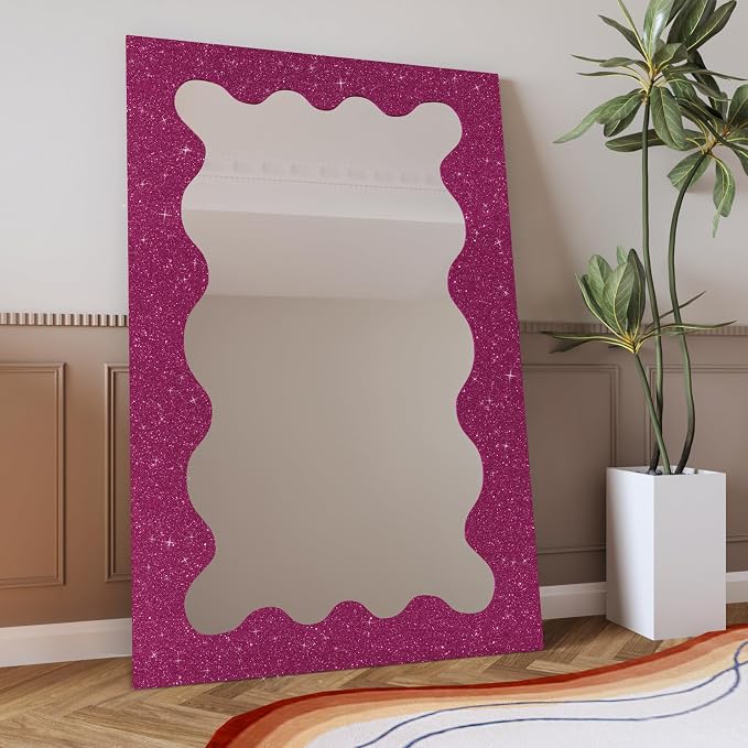 CRE8TIVE Deep Pink Glitter Wallpaper Border 8"x354" Shiny Glitter Wallpaper