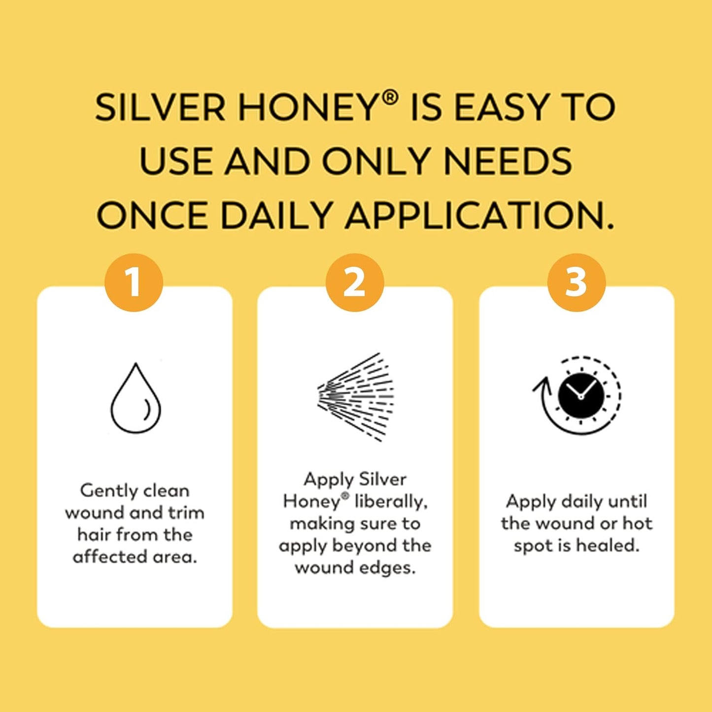 Absorbine Silver Honey Hot Spot & Wound Care Spray Gel 8oz Bottle, Manuka Honey & MicroSilver BG, Medicated for Dogs, Cats, Small Animals