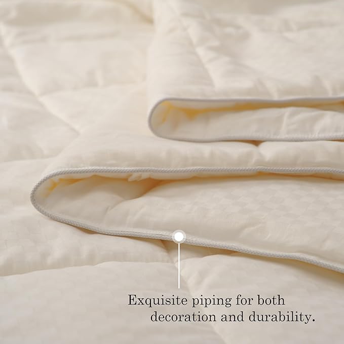 CUDDLE DREAMS Wool Comforter Duvet Insert, 100% Australian Wool Filling with Soft Noiseless Cotton Shell, Natural Warmth (Midweight for All Season, King)