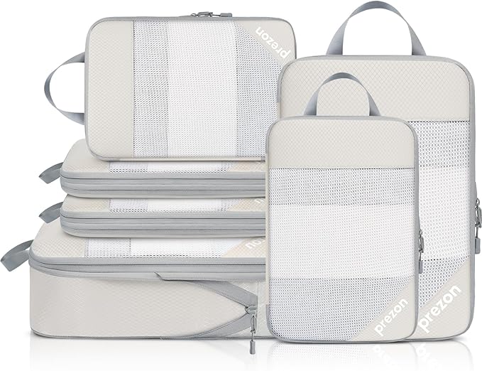 8 Set/6 Set/4 Set Compression Packing Cubes for Travel, Lightweight Vacation Travel Essentials, Travel Accessories for Suitcase Organizer Bags Set, Durable Luggage Organizer