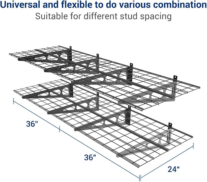 FLEXIMOUNTS WR26B-SBA 2' x 6' Wall Shelf Garage Storage Rack
