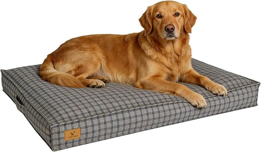 Dog Bed with Easy-Grip Handle - Shredded Memory Foam Pet Bed, Removable & Machine Washable Cover, Non-Slip Bottom, Choose from Cooling Linen or Warm Flannel Style for Dogs & Cats(Medium)