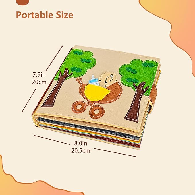 Montessori Busy Book for Toddlers 3-5 Baby Family Quiet Book Activity Learning Travel Toys for Toddlers Ages 3-5-7 Girls Gift