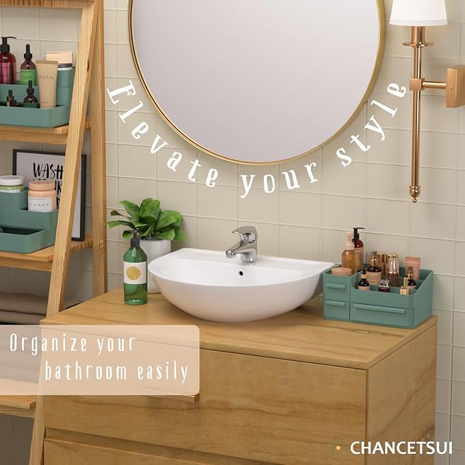 CHANCETSUI Makeup Organizer With Drawer For Vanity: Cosmetics Organizers Storage - Holder For Lipstick Nail Polish Eyeshadow Brush