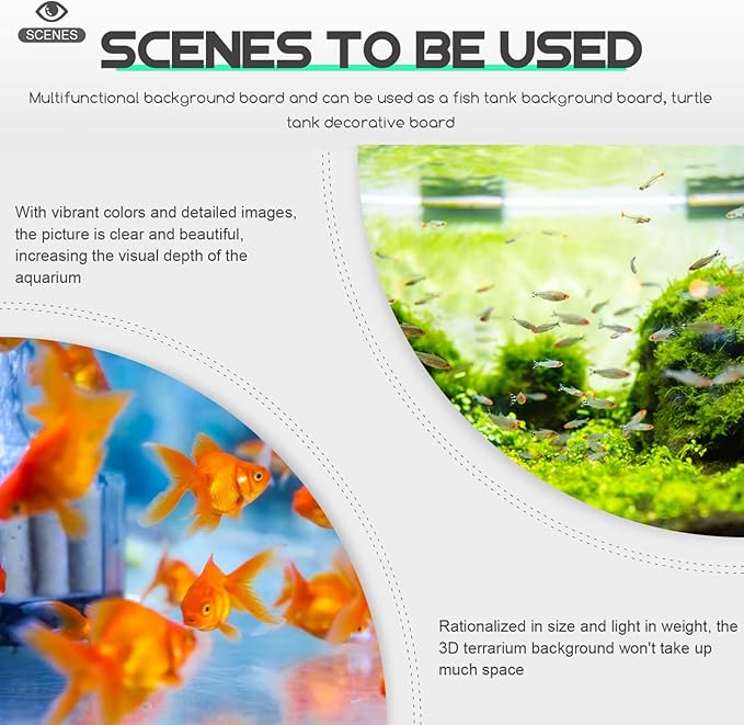 Rock Terrarium Background 3D Reptile Habitat Backgrounds, Decorative Backdrop for Tanks Bearded Dragons Lizard Gecko Spider Chameleon Turtle Fish