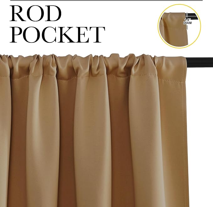 NICETOWN Blackout Curtains for Living Curtains, 52 by 63 Inch, Window Treatment