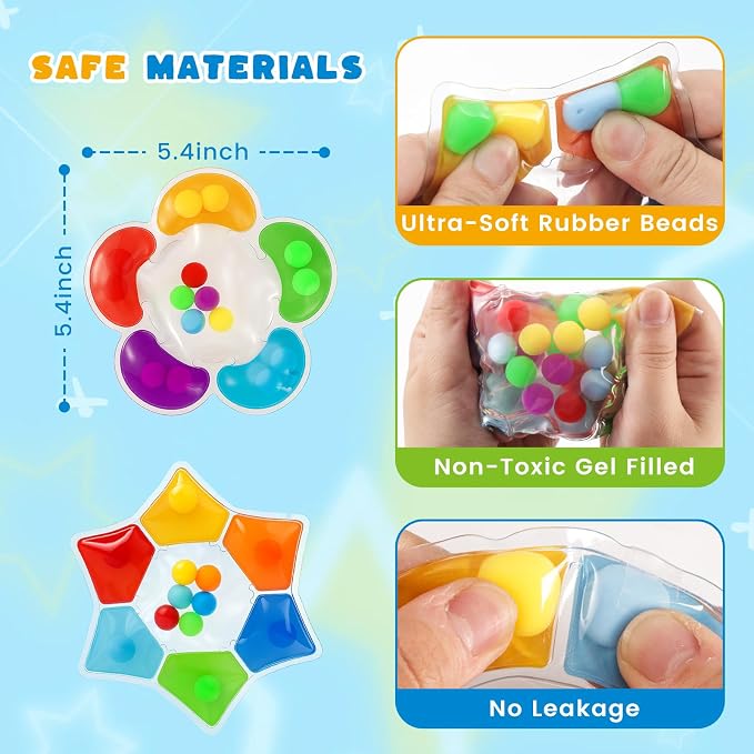 LovesTown 6PCS Color Sorting Toys, Sensory Fidget Toys for Kids Color Matching Game Travel Essenstial Birthday Gifts Goodie Bags (Pack of 2)