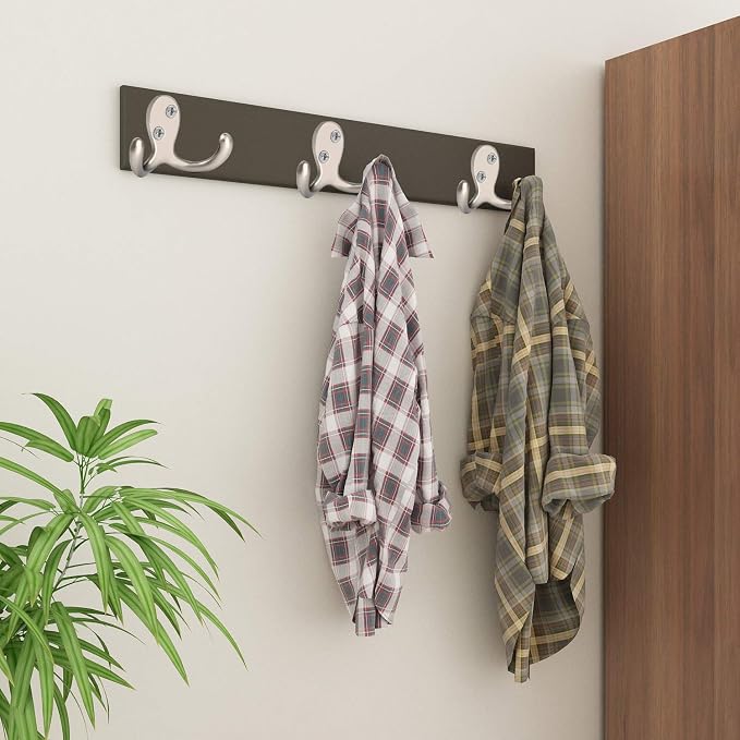IBosins 16 Pack Heavy Duty Double Prong Coat Hooks Wall Mounted