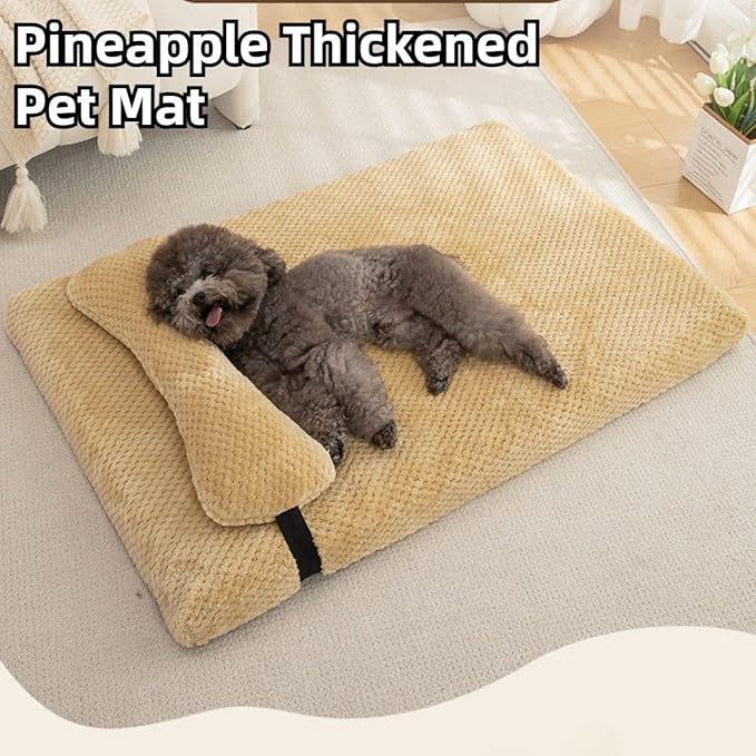 Dog Bed for Small Medium Large Dogs, Dog Mattress with Removable Pillow for Crate Kennel, Sofa Dog Bed, Super Soft Pet Bed for Dogs and Cats, Pet Beds & Furniture (Brown,X-Large)
