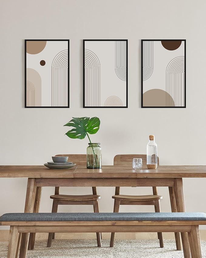 PHOPAGO Boho Wall Art Minimalist Bohemain Framed Wall Printing 16x24in Abstract