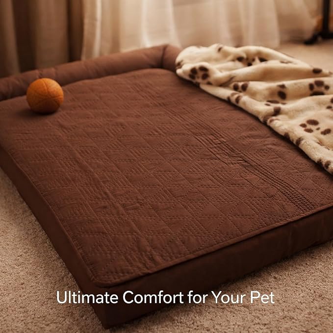 Waterproof Dog Bed Cover, Slip Pet Blanket Sofa Furniture Protector Brown 52x82in - Double Sided Protection, Non Slip Bottom, Ideal for Dog and Cat Owners (30x70in/ 76.2x177.8cm)