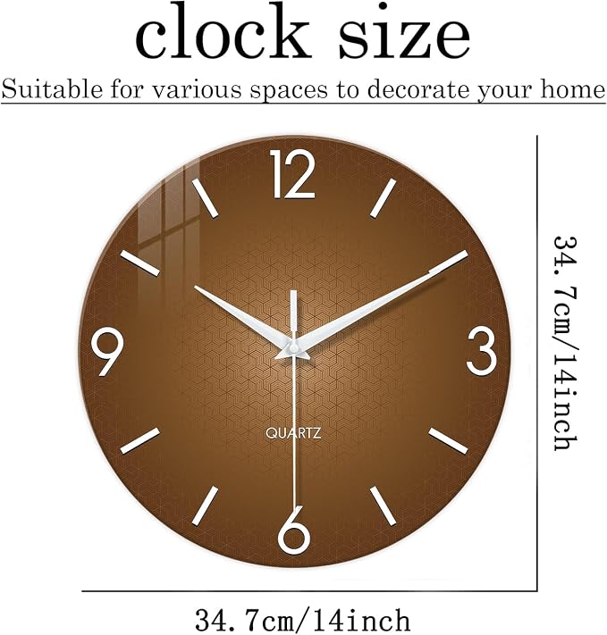 XFM Modern Wall Clock for Living Room Simple Wall Clocks Battery Operated 14