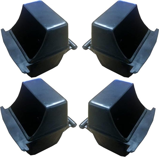 Lot of 4 Bird Cage White Plastic Seed Water Feeder Cups (Black)