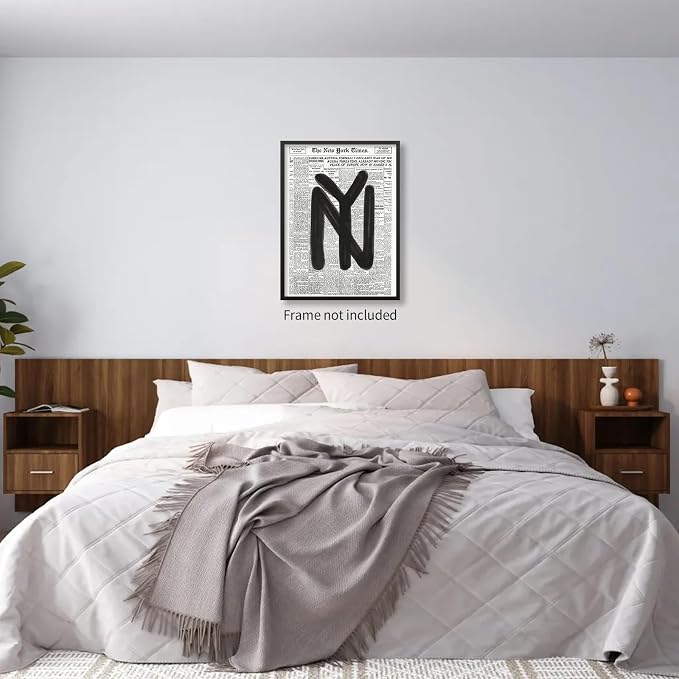 noxozoqm Black and White Newspaper Wall Art Vintage New York City Poster Trendy