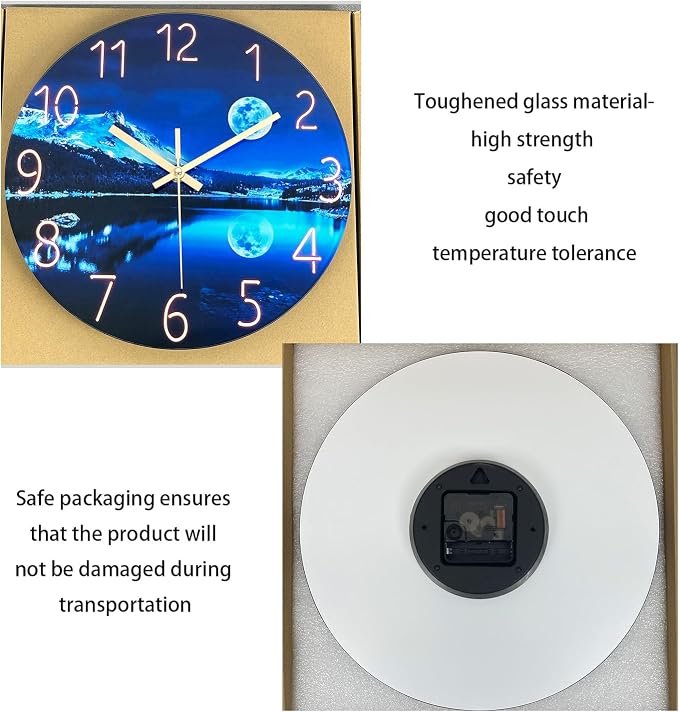 Big Wall Clock for Living Room Decor Blue Decorative Wall Clocks Battery