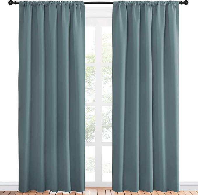 NICETOWN Greyish Blue Blackout Curtains Panels