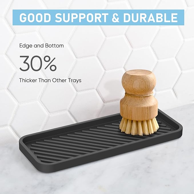 EG-SIPRO Silicone Sponge Holder,Kitchen Sink Organizer Tray Kitchen Soap Tray Soap Sponge Holder for Bathroom Counter Sponge Caddy Dish Soap for Scrubber,Soap Dispenser,Scouring Pad