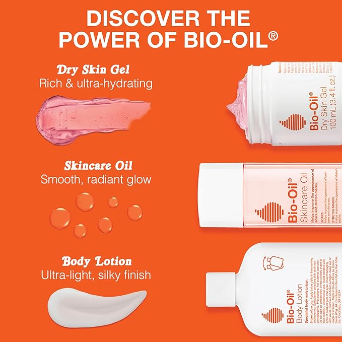 Bio-Oil Dry Skin Gel, Face and Body Moisturizer, Fast Absorbing Hydration, with Soothing Emollients and Vitamin B3, Non-Comedogenic, 1.7 Oz