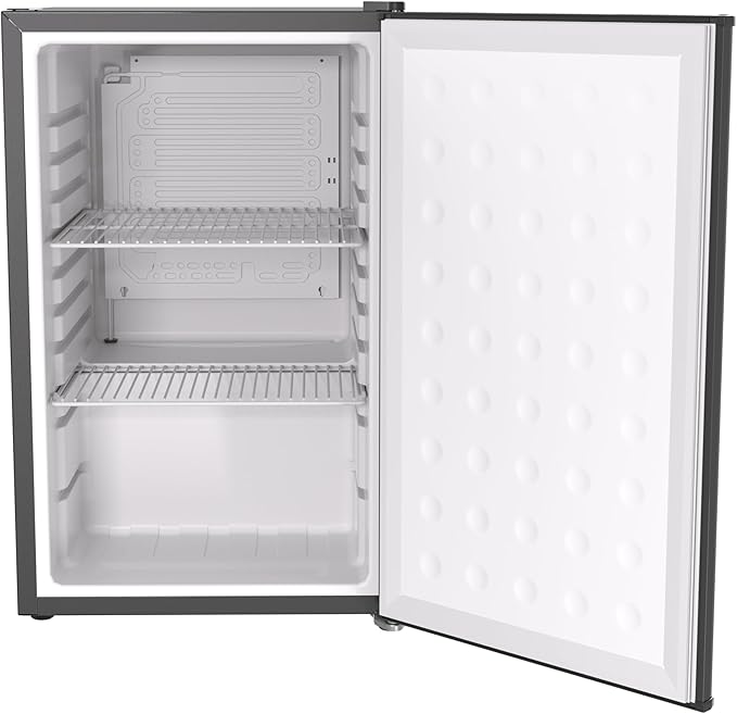 Premium Black Mini Fridge, 65L Undercounter Refrigerators, 90 Can Capacity, 2.3 Cu.ft. Freestanding Drink Fridge with Solid Door, Compact refrigerator with Reversible Door