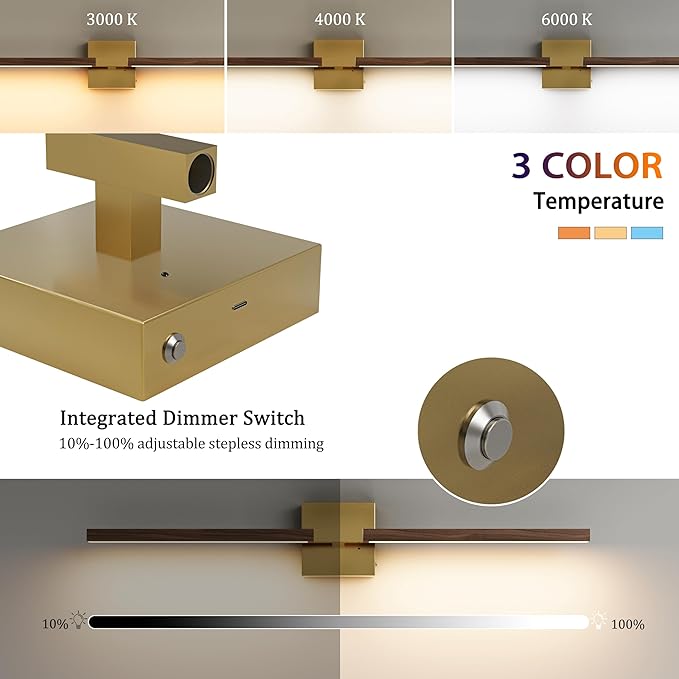 Rayogale 36 Inch Rechargeable Battery Operated Wall Sconce Set 2, 8000mAh