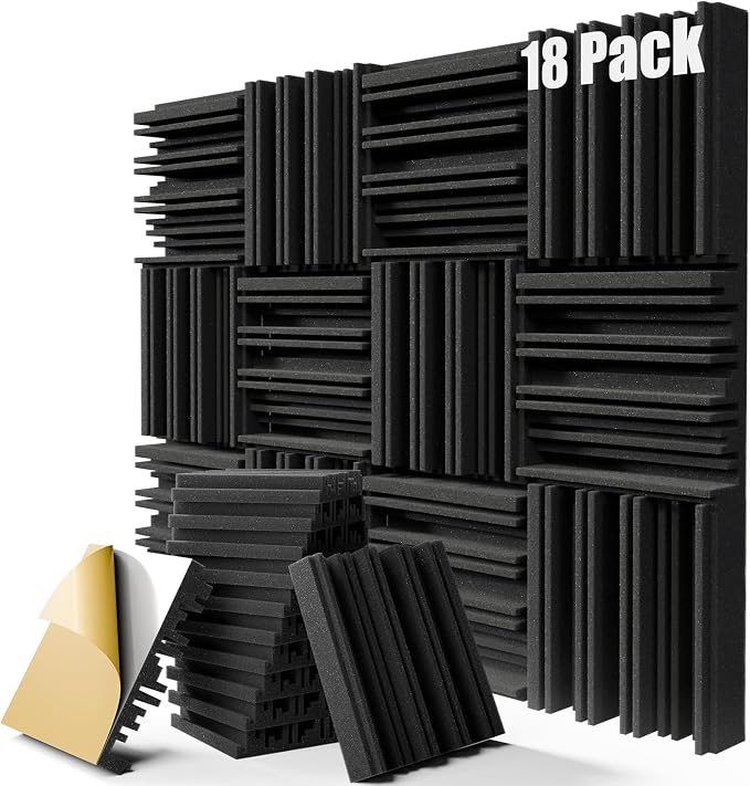 18 Pack Sound Proof Foam Panels, Decorative Soundproof Wall Panels Sound