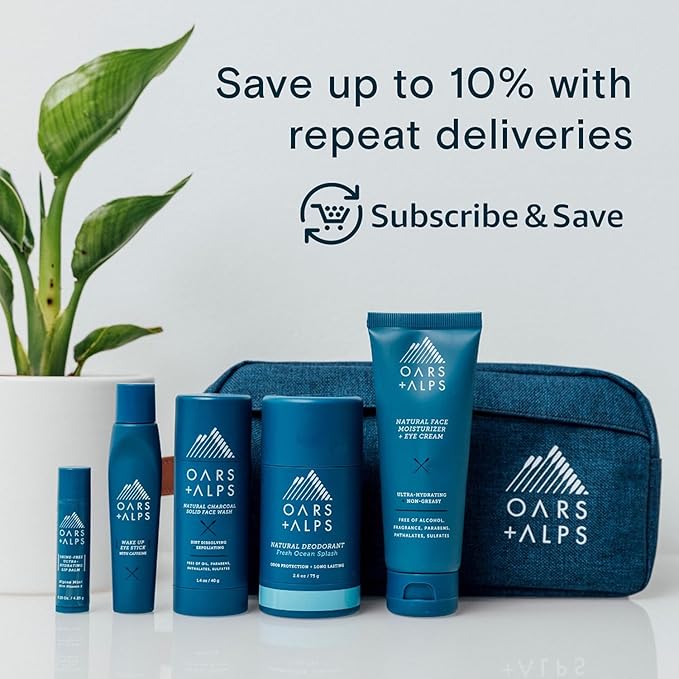 Oars + Alps Mens Moisturizing Body and Face Wash, Skin Care Infused with Vitamin E and Antioxidants, Sulfate Free, Aspen Air, 2 Pack