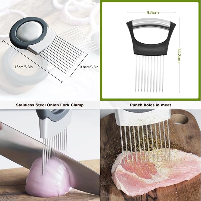 Stainless Steel Vegetable Slicer - Onion & Potato Cutter, Lemon Slicer, Kitchen Chopper Assistant Tool