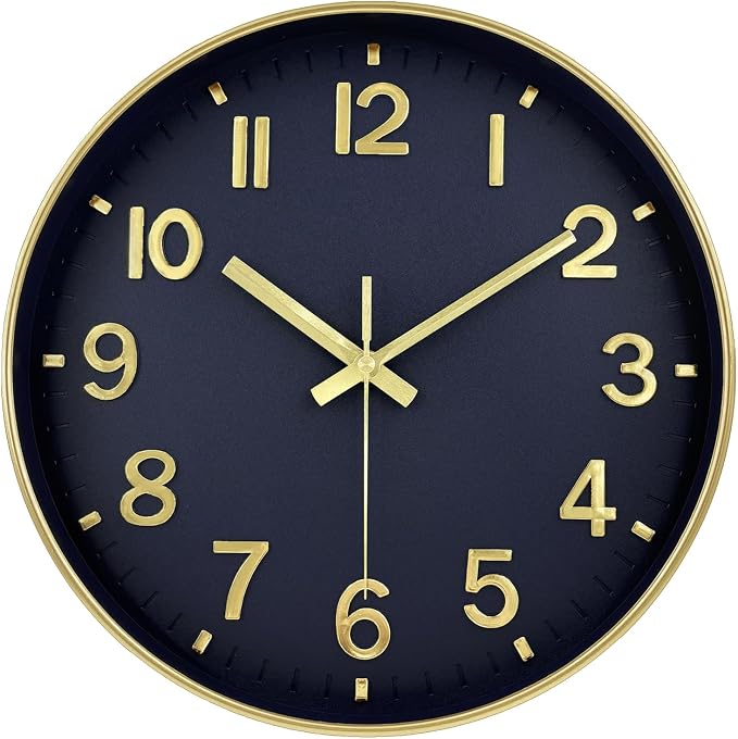 Wall Clocks Battery Operated, 12Inch Non Ticking Digital Wall Clock, Silent