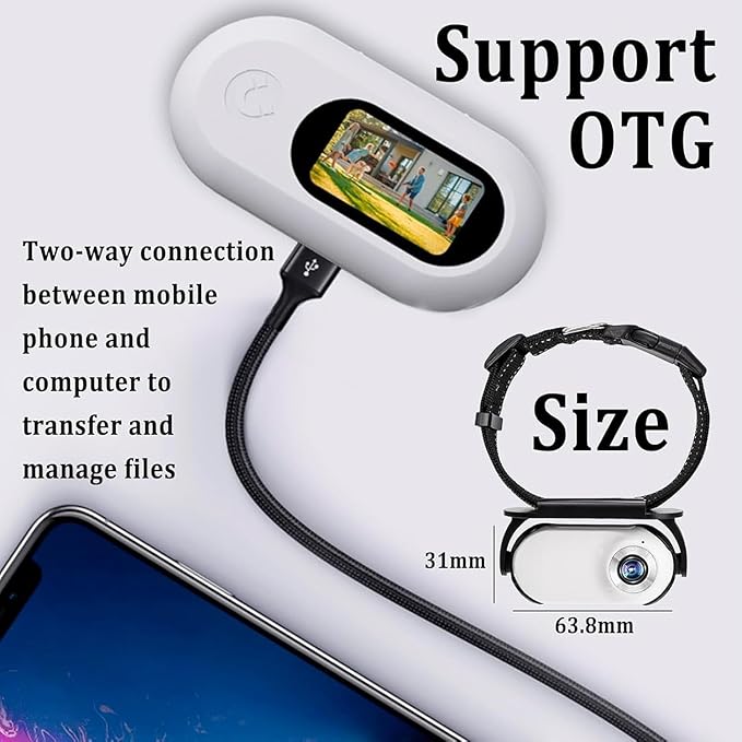 Waterproof Dog Camera 2.0-1080p Pet Action Camera with Real-time Feed, Mini Wireless Cat Camera, Includes 32gb Sd Card for Pets & Dogs White