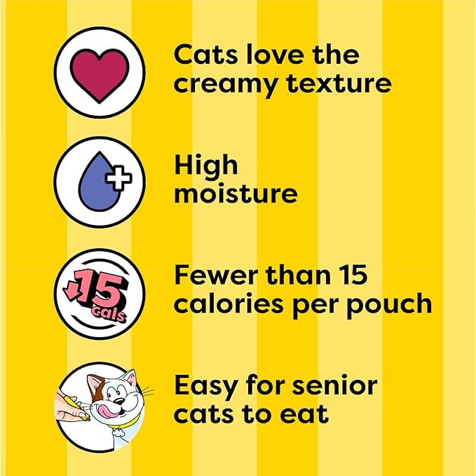 Temptations Creamy Puree Squeezable Lickable Wet Cat Treats with Chicken, 0.42 oz. Tubes, 4 Count, Pack of 11 (44 Total)