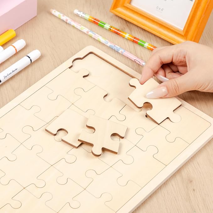 Mr. Pen- Blank Wooden Puzzle, 100 Pieces, 14.2" x 10.6" | Wooden Blank Puzzles to Draw on