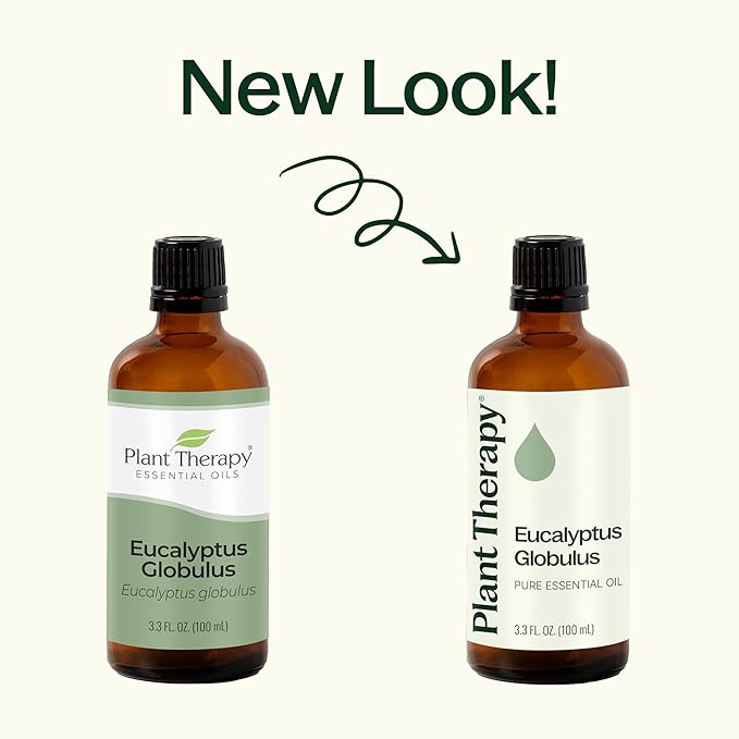 Plant Therapy Eucalyptus Globulus Essential Oil 100 mL (3.3 oz) for Diffuser, Skin, Hair, Aromatherapy DIYs, and Clear Breathing, 100% Pure, Undiluted, Therapeutic Grade