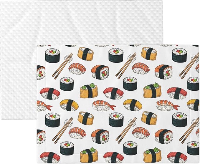 Reversible Plush Pet Blanket for Puppies Kittens, Sushi, Double Sided Gentle Dot Texture for New Pets Adjusting to Home Environment Softly