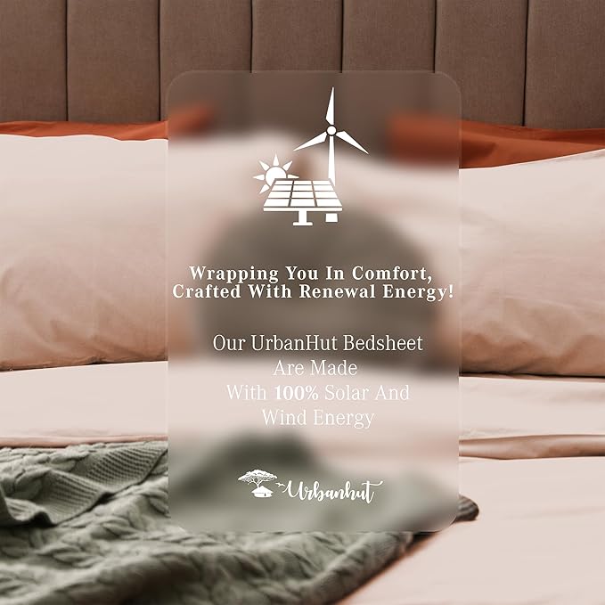 URBANHUT Egyptian Cotton Twin Sheets, 4Pc Set - Soft Luxury Sateen Weave Hotel Sheets, 14'' Deep Pocket - Blush