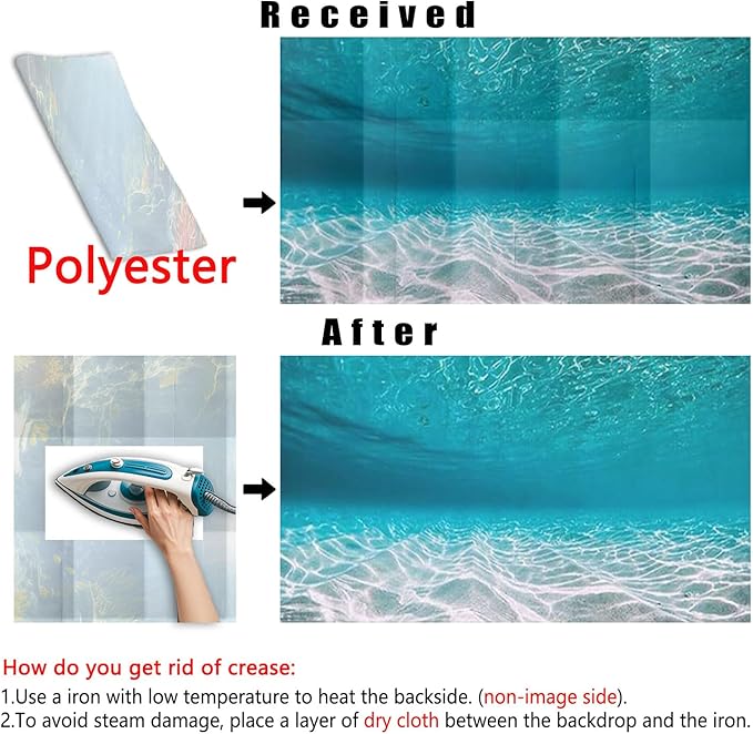 72X18IN Natural Undersea Aquarium Background, Undersea Beach Fish Tank Background, with 8 EVA Double-Sided Tape