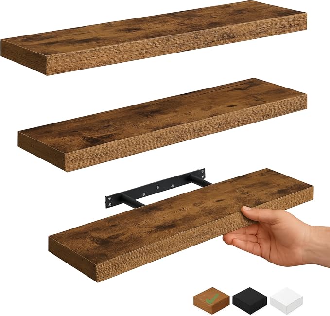 Vervida® Rustic Brown Floating Shelves