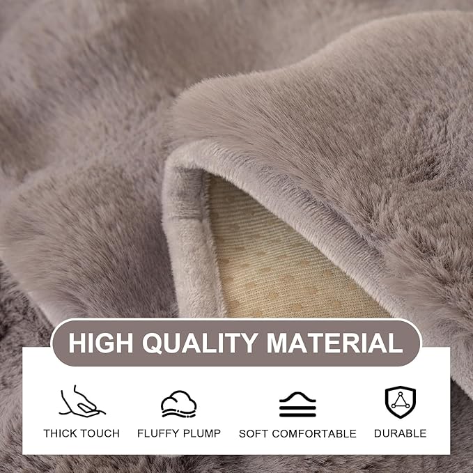 Couch Covers For Dogs,Funny Fuzzy Pet Couch Cover,Plush Solid Colour Non-Slip Couch Cover,Big Dog Bed Blanket, Washable Soft Plush Throw Protector For Bed Couch Car Sofa (43.3x43.3in, Dark Grey)