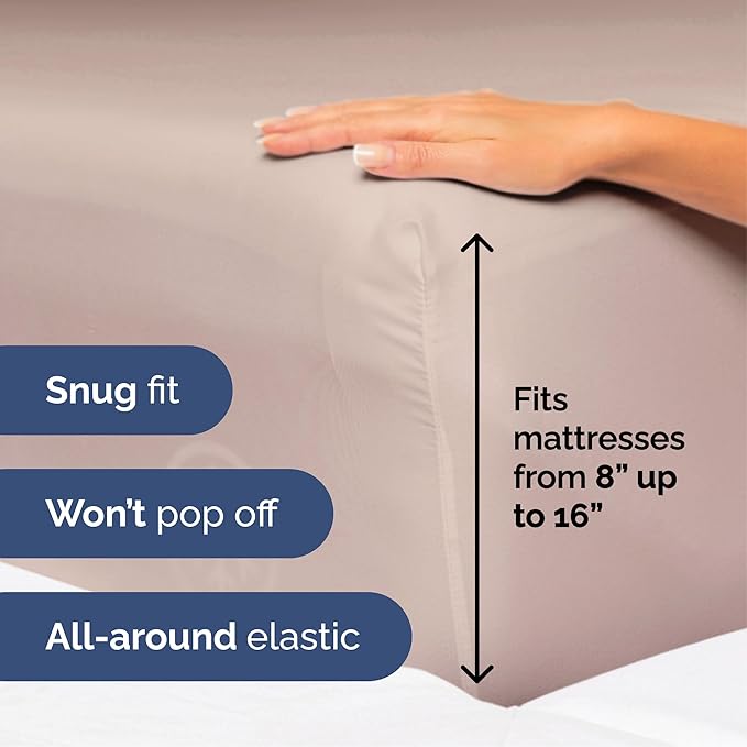 Queen Size 4 Piece Sheet Set - Extra Soft, Breathable & Cooling Sheets - Hotel Luxury Durable Bed Sheets for Women & Men - Deep Pockets, Easy-Fit & Wrinkle-Free Sheets - Dusty Pink Oeko-Tex Bed Sheets