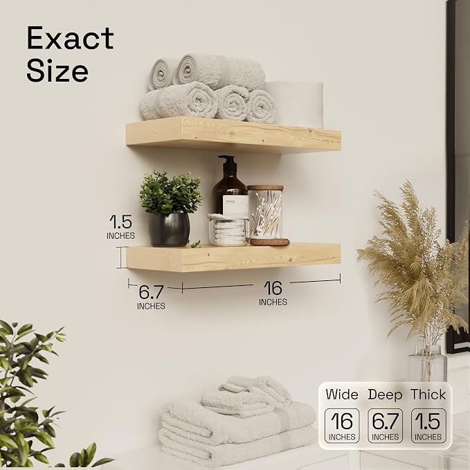 BAOBAB WORKSHOP Wood Floating Shelves
