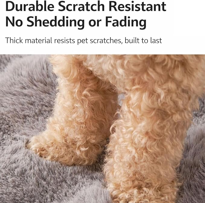 Dream Cloud Pet Sofa Bed Machine Washable Waterproof Supportive Comfort Non-Slip Plush Pet Couch Bed with Raised Edge for Sofa Car Floor, Small Medium Dogs Cats, Furniture Protector (Black3)