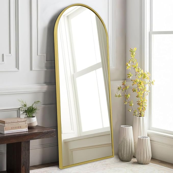 Arch Bathroom Wall Mirror, Metal Aluminum Frame Modern Simple Home Decor
