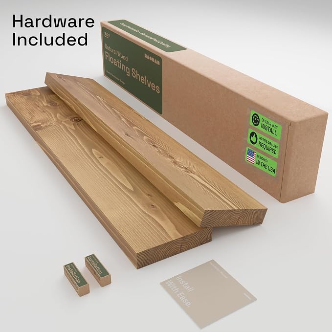 BAOBAB WORKSHOP Natural Wood Floating Shelves